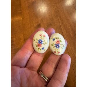 Vintage Monet floral earrings